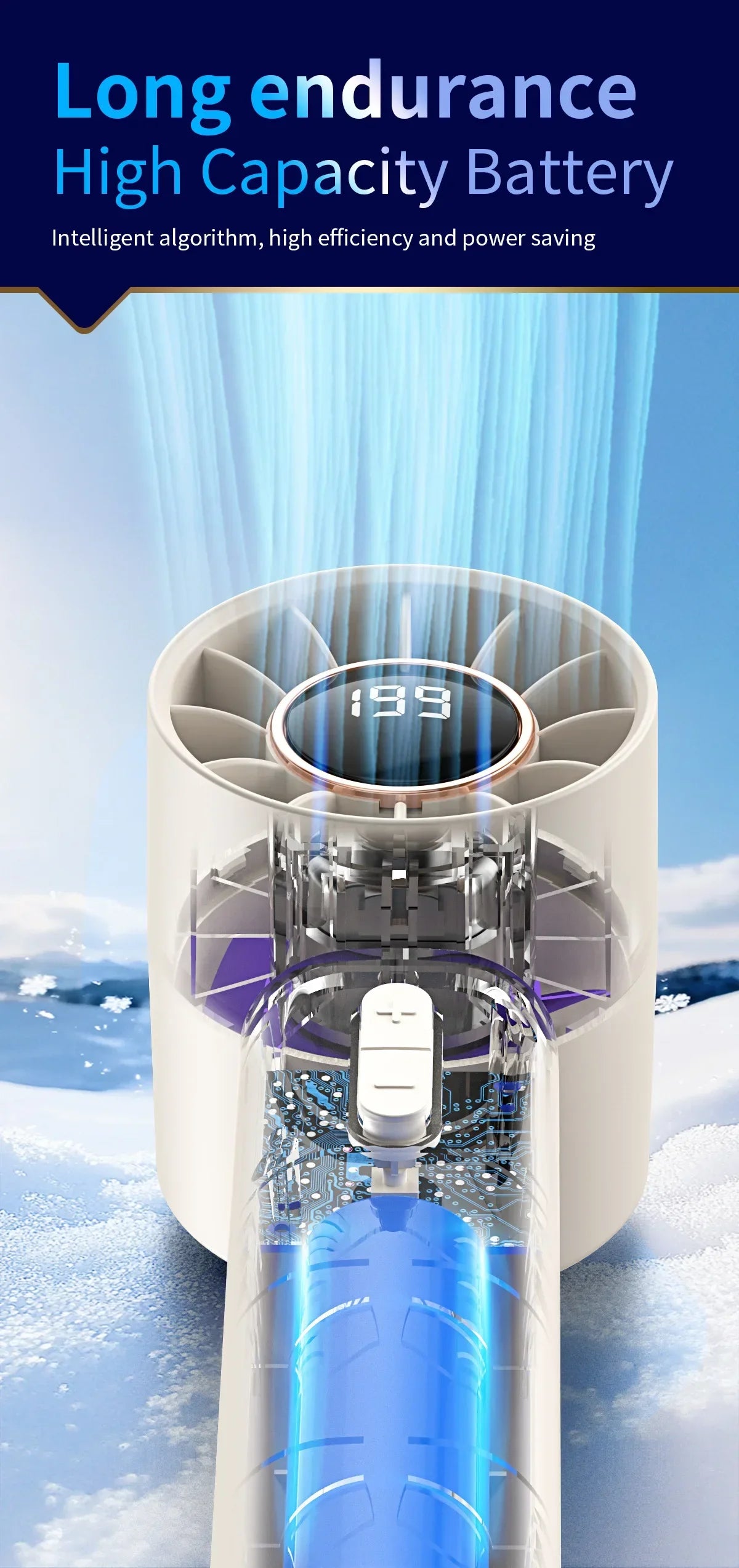 Hot New High Speed Folding Refrigeration Fan, Digital Display Mini Portable USB Charging Fan, High Wind Power Handheld Fan