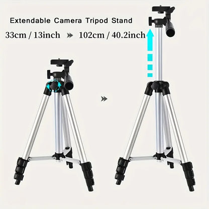 Travel Self Tripod with Bluetooth Remote Phone Clip for Canon Nikon DSLR SLR Digital Camera Universal Stand