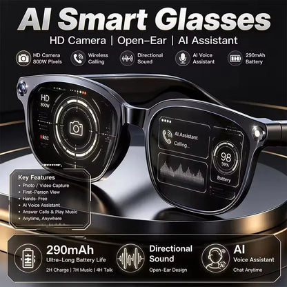 2026New 800W Pixel Camera AI Glasses Smart Translation Photo Video Recording Glasses Waterproof Call 32GB Storage Sunglasses Men