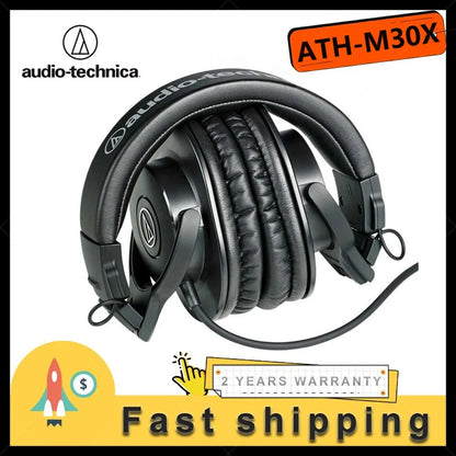 Audio-Technica ATH-M30X Over Ear Closed Back Studio Recording Headset Wired Headphones Professional Monitor Headphones Ath M30x