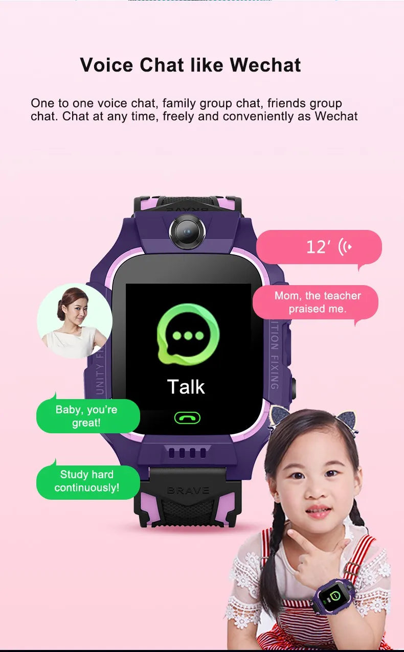 2026 New 2G Kids Smart Watch Sim Card Call HD Camera GPS Location SOS IP68 Waterproof LED Flashlight Smart Watch Boys Girls Ht23