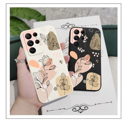 Abstract Plants Phone Case For Samsung Galaxy S25 S24 S23 S22 S21 S20 Ultra Plus FE S10 S9 S10E Note 20 Ultra 10 9 Plus Cover
