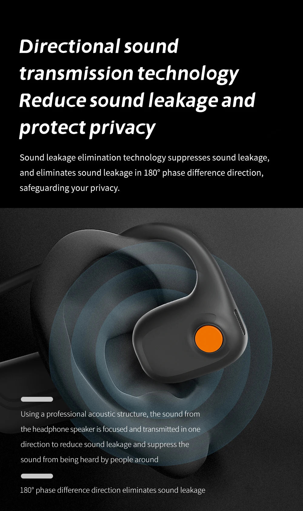 DG09 Bone Conduction Headphone Wireless Bluetooth 5.3 Headset Outdoor Sport Earphones IPX5 Waterproof Hands-free with Microphone