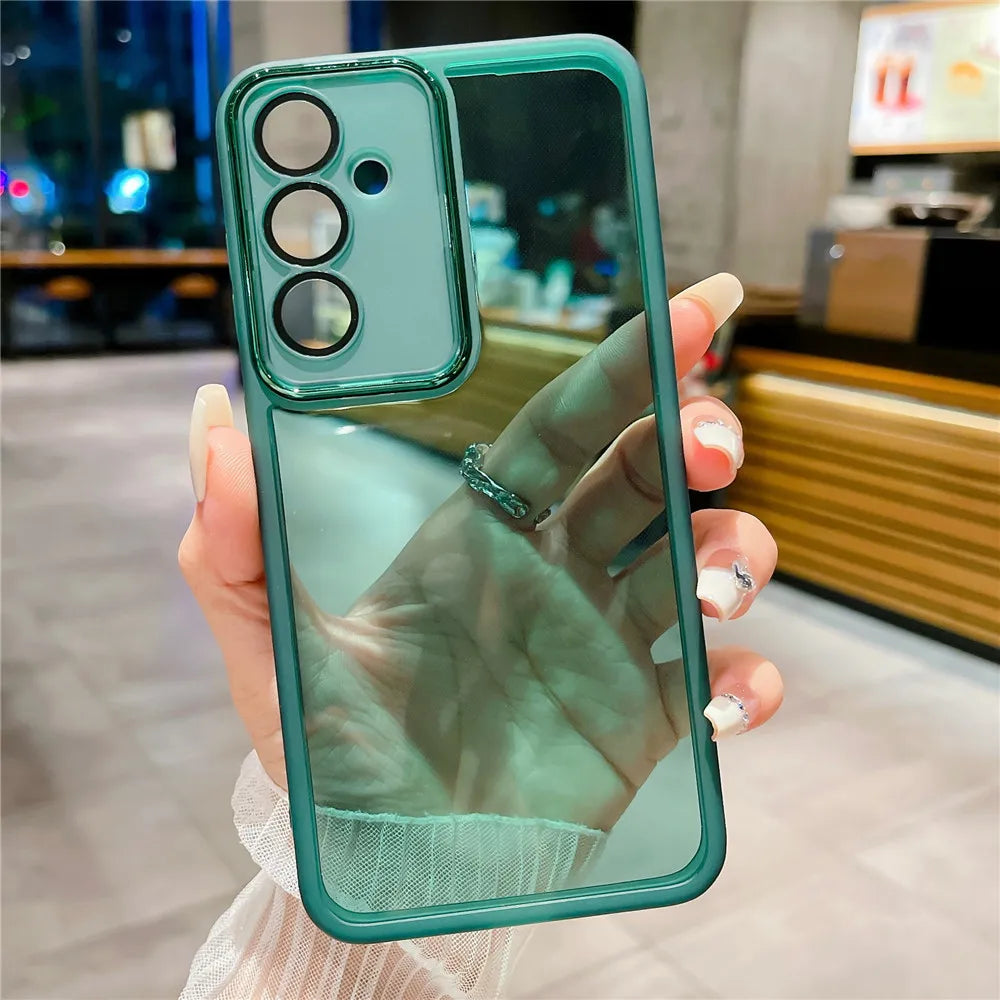 Phone Case For Samsung S23 Ultra S20 S21 FE S22 Plus M13 M33 M53 M14 M54 A31 Camera Protection Film Transparent Silicone Cover