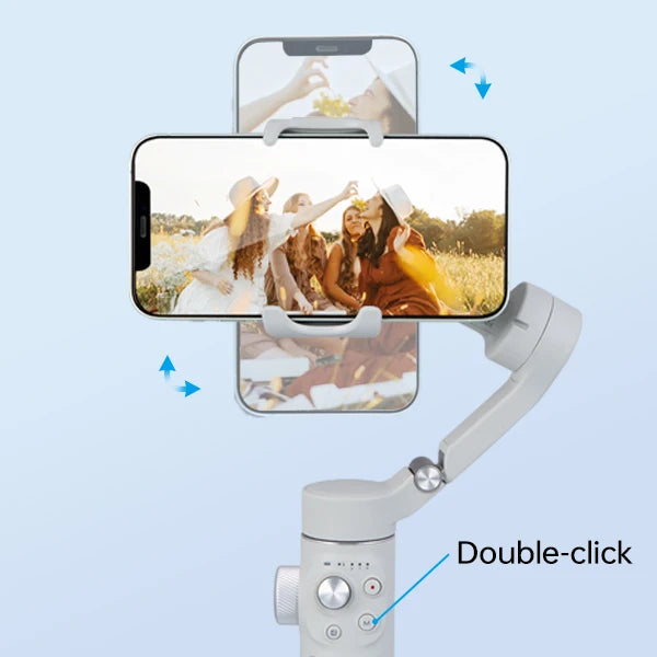 FeiyuTech VB4 3-Axis Gimbal Stabilizer for iPhone & Android, Built-in Selfie Stick, Foldable Design for Vlogging, Face Tracking