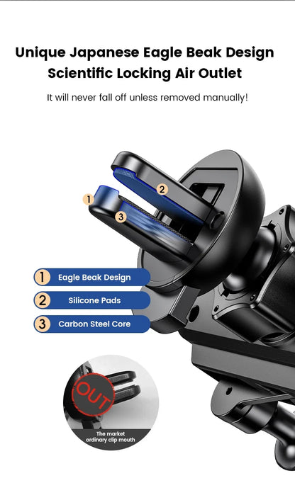 Gravity Car Phone Holder Air Vent Mount Cell Phone Holder in Car Mobile Support For iPhone16 15 14 13 12 Xiaomi GPS Stand
