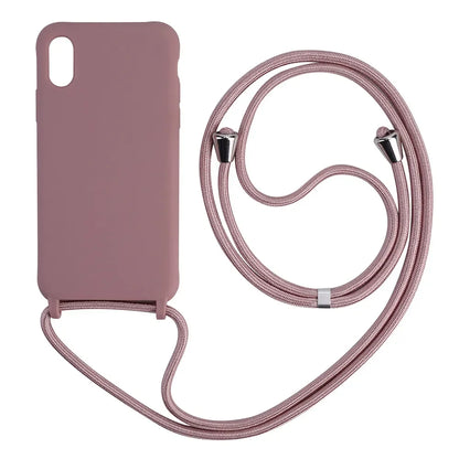 Strap Cord Silicone Phone Case For Samsung S22 S21 S23 S24 Ultra S20 FE S10 Plus Note 20 Plus Crossbody Necklace Lanyard Cover