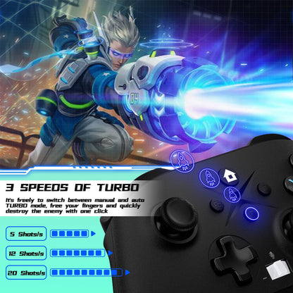 Wireless For XBOX Controller, XBOX ONE Series S/X Console/PC Gaming Gamepad Keys Programming 6 Axis Gyro Turbo Function Win 7/10