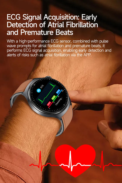 2026 New Accurate Diagnosis ECG Smart Watch Body Fat Blood oxygen BP Health Sport HD AMOLED Screen call Smart watch Men Women