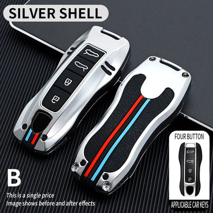 Zinc Alloy Car Smart Key Case Cover Shell Fob for Porsche New Cayenne Panamera 911 992 Taycan Car Protect Interior Accessories