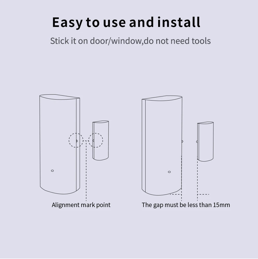 Tuya WiFi Smart Door and Window Sensor Wireless Contact Detector for Home Automation and Security System Door Sensor