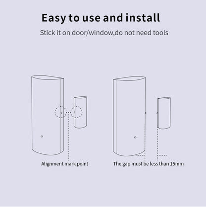 Tuya WiFi Smart Door and Window Sensor Wireless Contact Detector for Home Automation and Security System Door Sensor