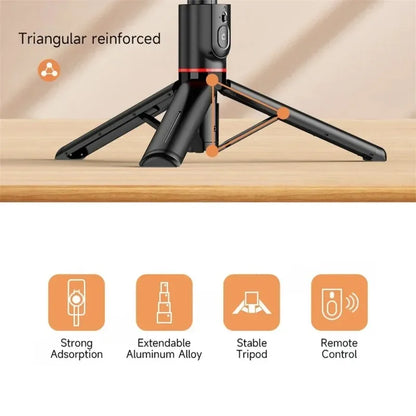 Mini Bluetooth Magnetic Selfie Stick Tripod For iPhone Android Magsafe Tripod Travel Monopod With Remote Mobile Phone Stabilizer