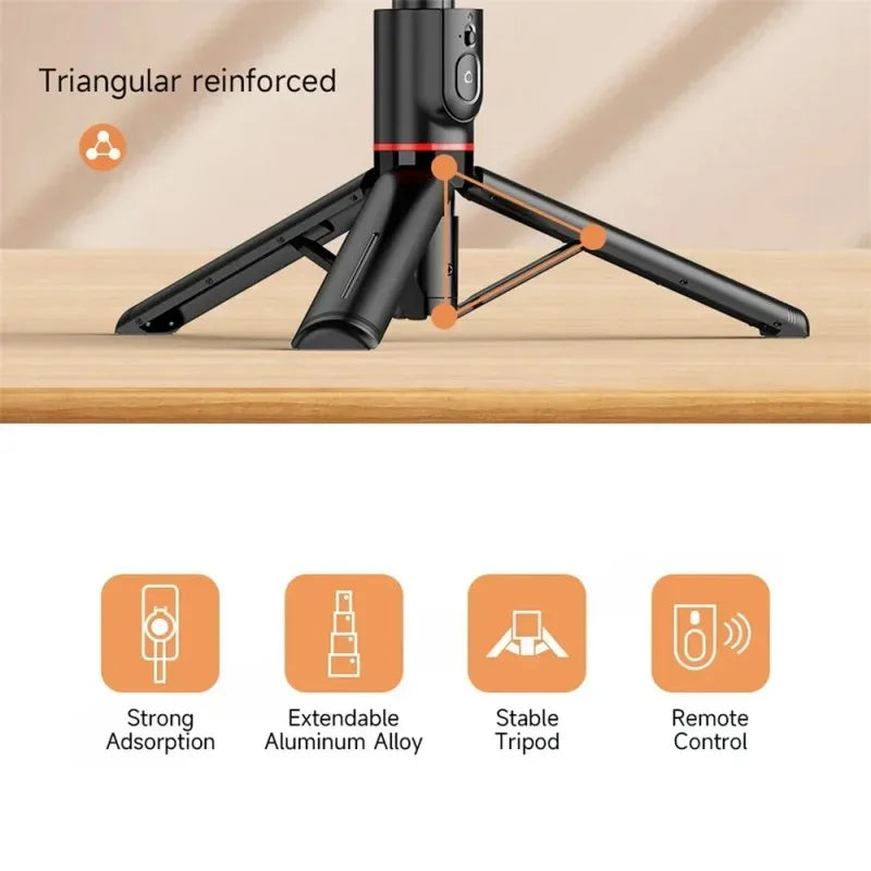 Mini Bluetooth Magnetic Selfie Stick Tripod For iPhone Android Magsafe Tripod Travel Monopod With Remote Mobile Phone Stabilizer