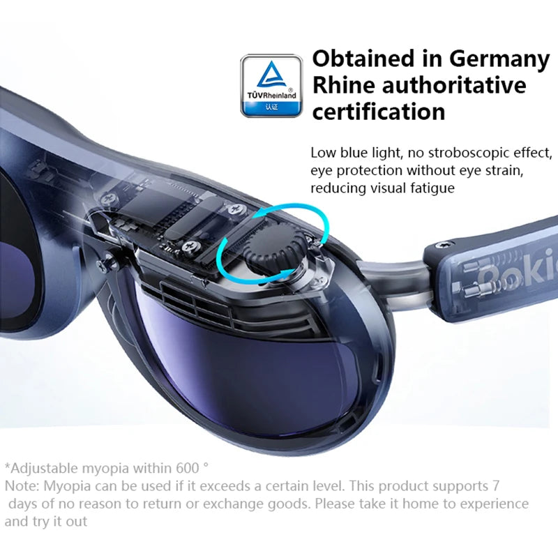 Rokid Max AR 3D Smart Glasses Station Overseas Global Version Micro OLED 215' Max Screen FoV Viewing For Video Games