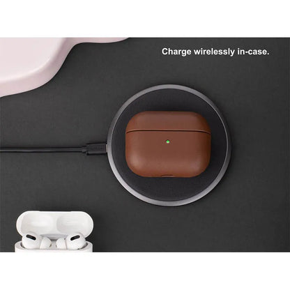Genuine Leather for Apple AirPods Pro 3 Case Luxury Sheep Skin Protective Cover for AirPods Pro 3rd Generation 2025 Coffee Color