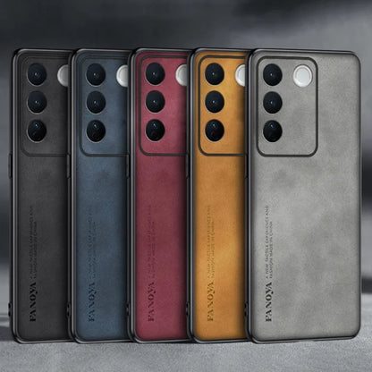 For Vivo V27E V27 E Case Luxury PU Leather Phone Case For Vivo V27 S16 Pro 5G S16E Back Cover Matte Silicone Full Protection