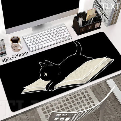Cat Locking Edge Mouse Mats Cute Large Rubber Mouse Pad Gaming Mousepads Gamer Mousepad Black Desk Pads Office Keyboard Mat