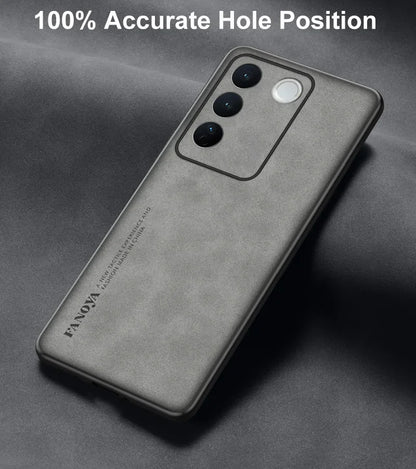 For Vivo V27E V27 E Case Luxury PU Leather Phone Case For Vivo V27 S16 Pro 5G S16E Back Cover Matte Silicone Full Protection