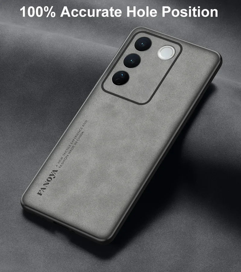 For Vivo V27E V27 E Case Luxury PU Leather Phone Case For Vivo V27 S16 Pro 5G S16E Back Cover Matte Silicone Full Protection