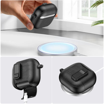 2025 New For AirPods 4 Case Latch wireless Bluetooth earphone Accessories Cover dermatoglyph Mobile phone holder switch Cases 3D