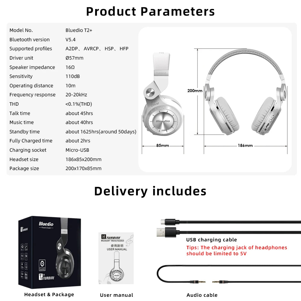 Bluedio Wireless Headphone with Mic Super Bass Over-Ear Headphones Bluetooth 57mm Driver Wireless/3.5mm Cable Foldable Headsets
