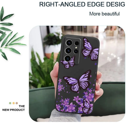 Dreamy Butterfly Phone Case For Samsung Galaxy S25 S24 S23 S22 S21 S20 Ultra FE S10 S10E Plus Note 20 Ultra Silicone Cover