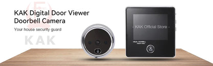 KAK 2.8" LCD Screen Electronic Door Viewer Bell IR Night Door Camera Photo Recording Digital Door Viewer Smart Peephole Doorbell
