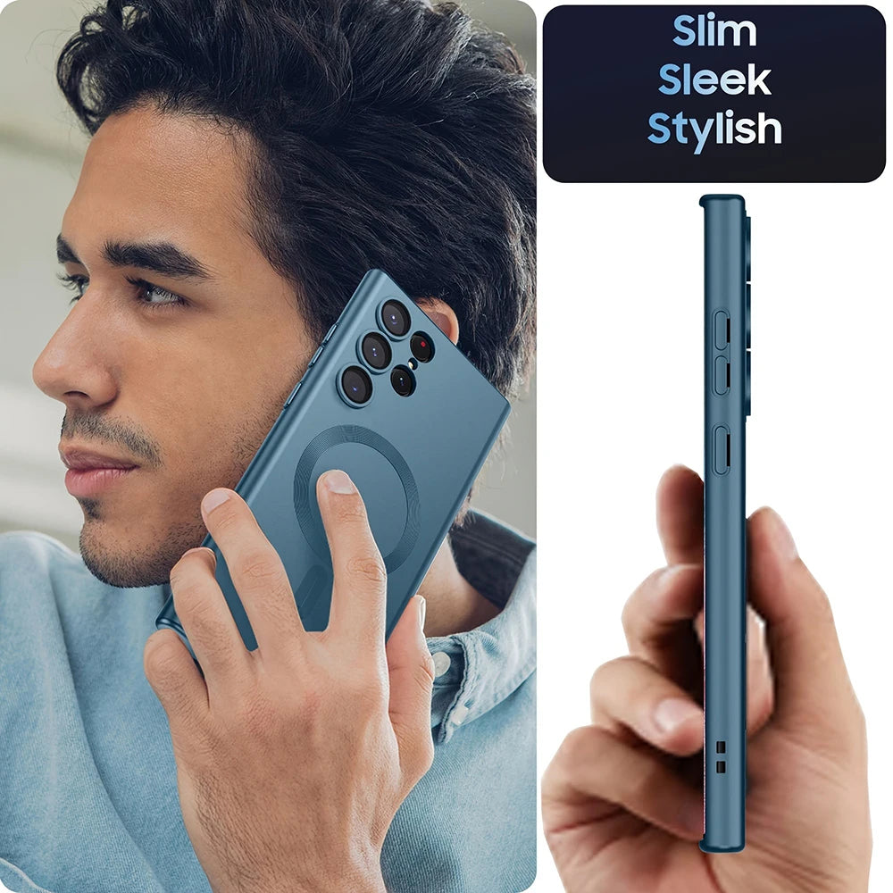 S26 S25 Ultra Case Luxury Magnetic Phone Case For Samsung Galaxy S26 S25 S24 S23 Ultra Plus S26Ultra Cases Soft TPU Matte Cover