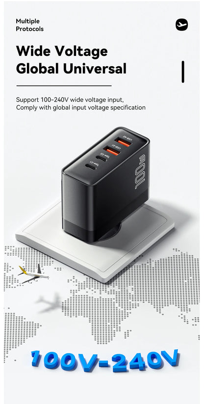 Essager 100W USB Type C Charger 65W PD Quick Charge4.0 3.0 Type-C Fast Charging For iPhone 14 13 12 Xiaomi Macbook 13 Pro Laptop
