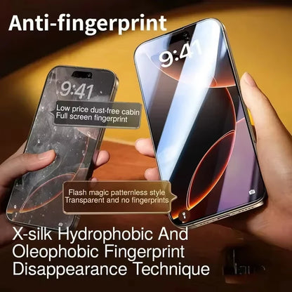 Oleophobic Coating Tempered Glass For iPhone 18 17 Pro Max 16 15 14 Plus Air 13 12 Mini 11 Dust Free Install Screen Protector