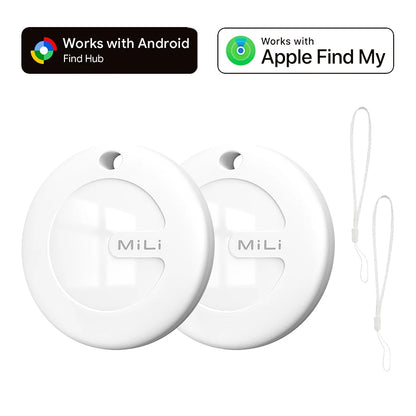 Dual System MiLi MiTag Smart Location Tag Bluetooth GPS Tracker Locator Keys Finder Works With Apple Find My & Google Find Hub