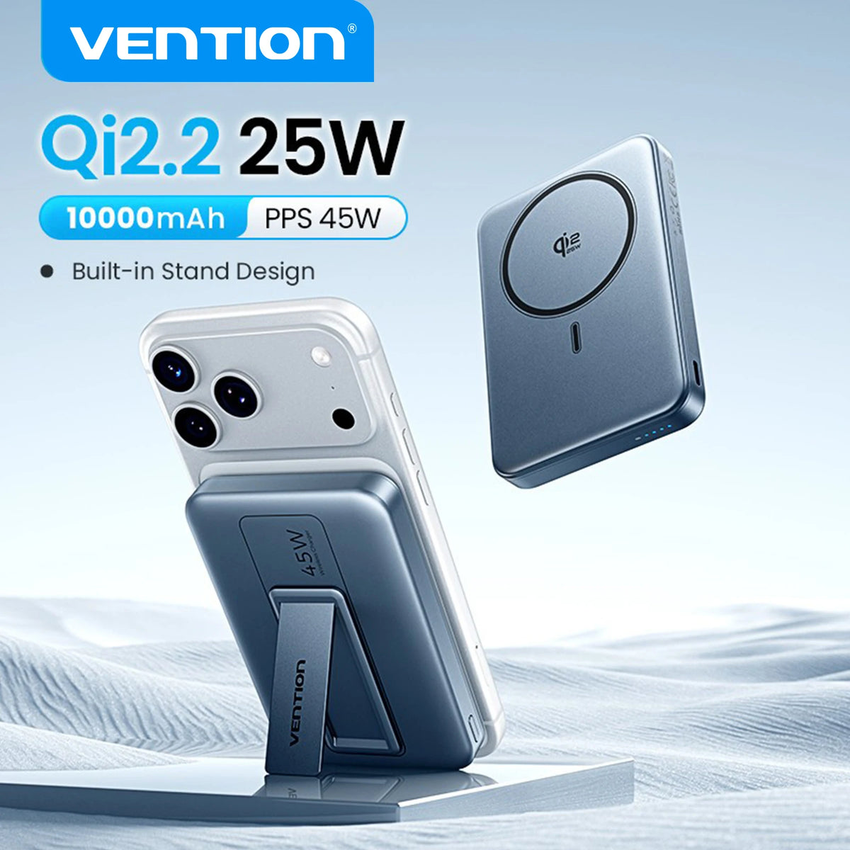 Vention Qi2.2 25W Power Bank 10000mAh 45W For Magnetic Wireless Portable Charger Battery for iPhone Samsung
