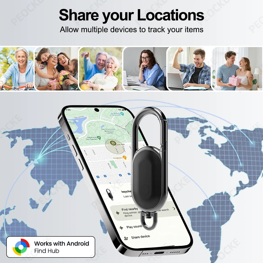 1-4 Pack Android Alternative to AirTag Smart Keychain Tag Anti-Lost GPS Tracker Bluetooth Locator Works With Google Find Hub