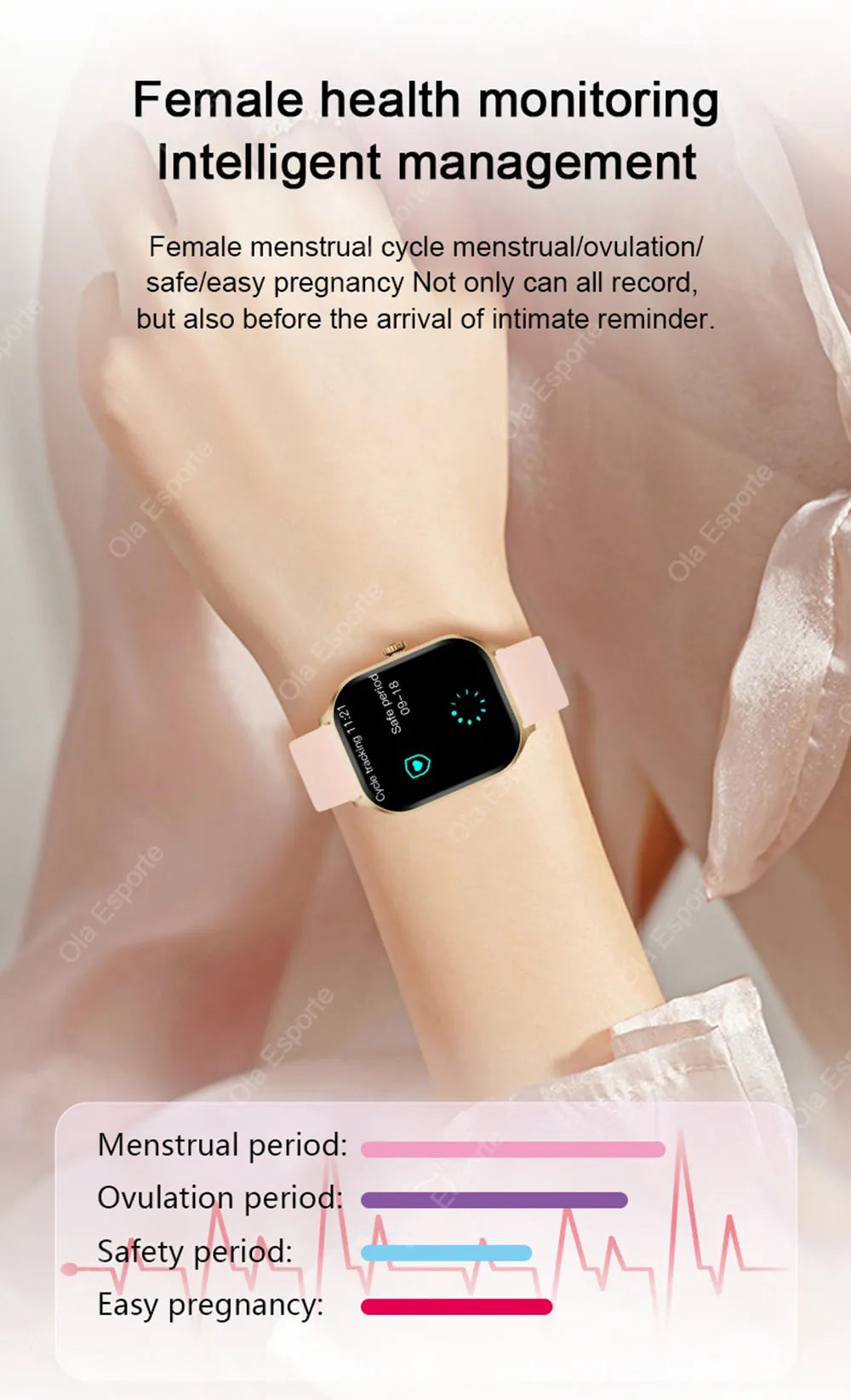 2026 New Smart Watch For Android IOS 2.01Inch Color Screen Bluetooth Call Blood Oxygen/Pressure Monitoring SmartWatch Women HT30