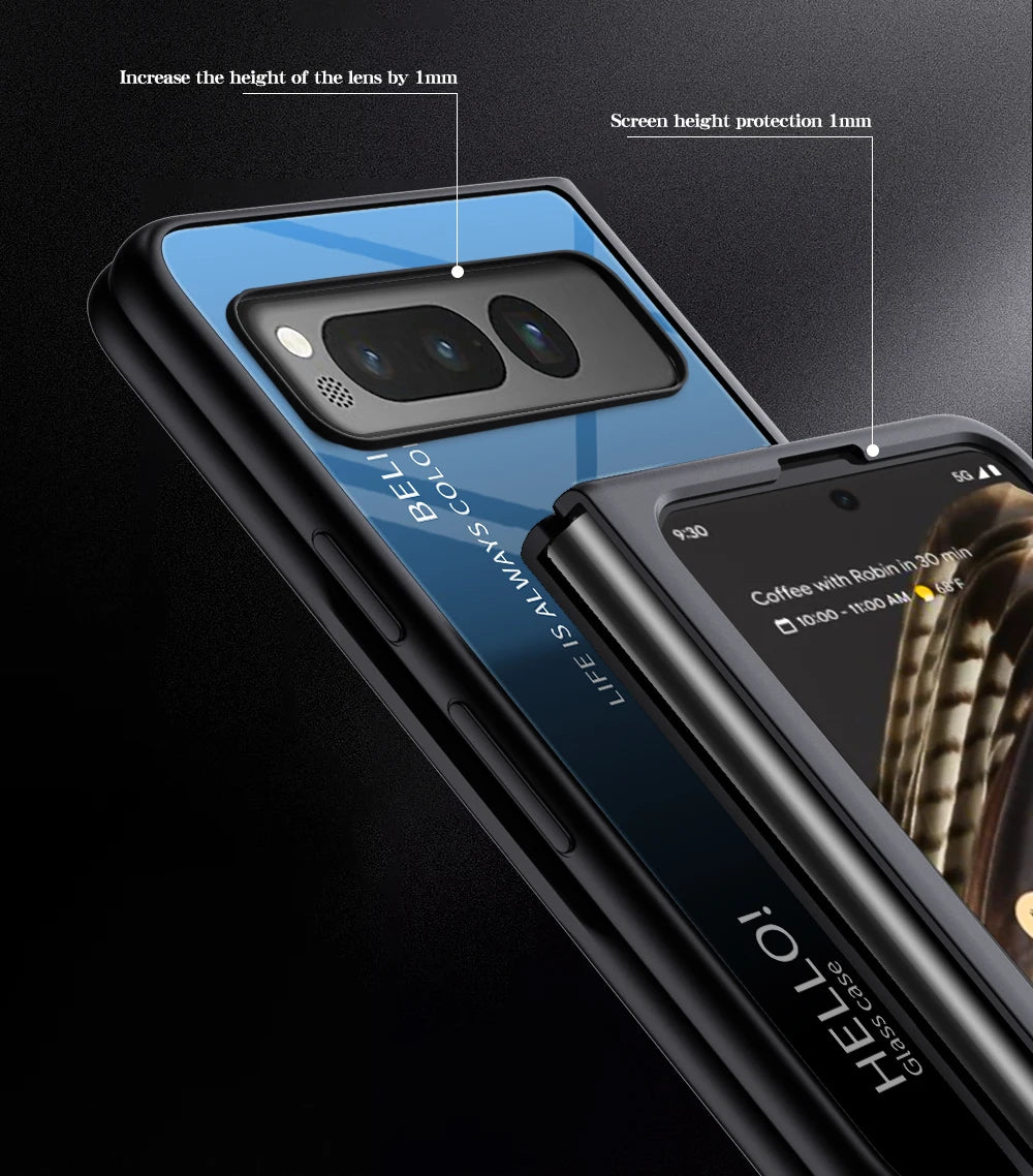 Google Pixel Fold gradient pattern glass phone case