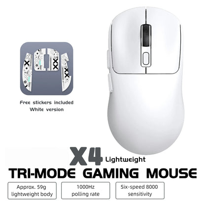 59g Ultra-Light Wireless Gaming Mouse Tri-mode 8000 DPI 1000Hz Rechargeable Ergonomic Mouse for PC Mac Laptop