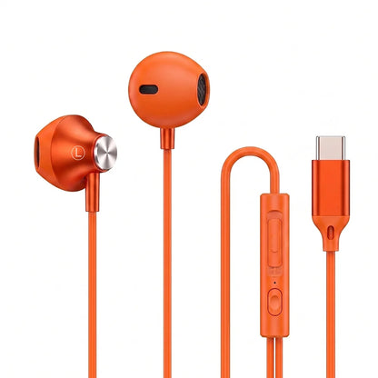 Wired Headphones For ios Android In Ear Earphones HiFi Surround Sound USB Type C Music Gaming Earplugs For iPhone 17 Pro Samsung
