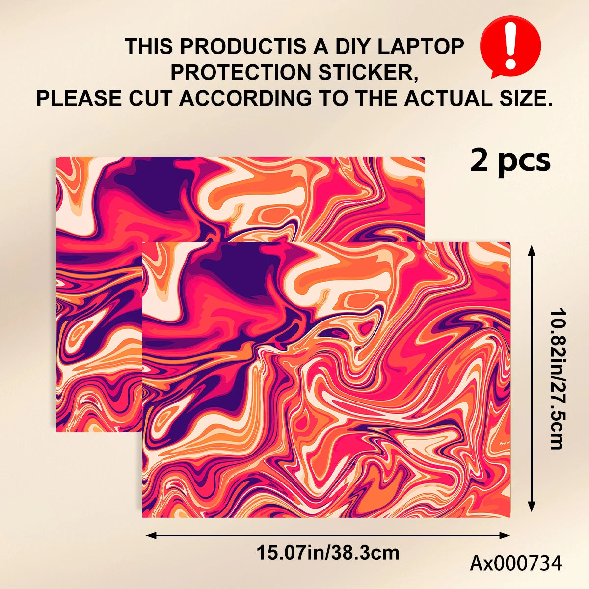 2pcs Luxury Rose Gold Marble Laptop Sticker Self-Adhesive Anti-Scratch Skin MacBook Notebook PC Keyboard Waterproof Skin Decor