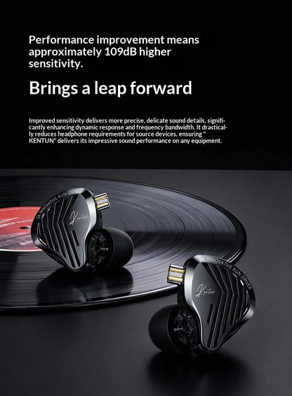 GK-KUNTEN Wired Earphones Flagship Single Motion In Ear Heavy Bass Fever HIFI High Quality Earphones