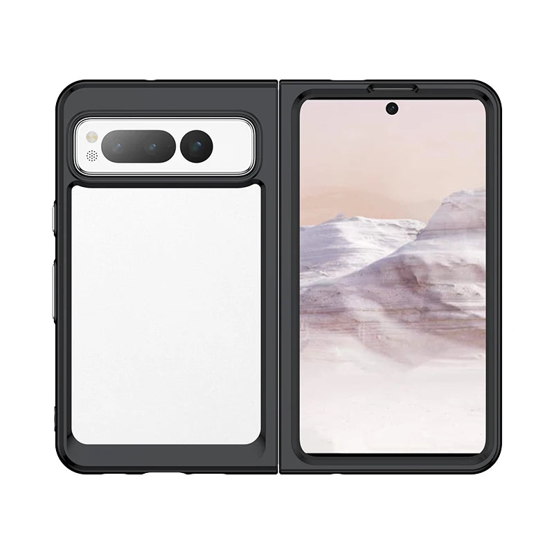 For Google Pixel Fold Case Luxury Silicone Clear Bumper For Pixel Fold Capa TPU Shockproof Case For Google Pixel Fold Cover