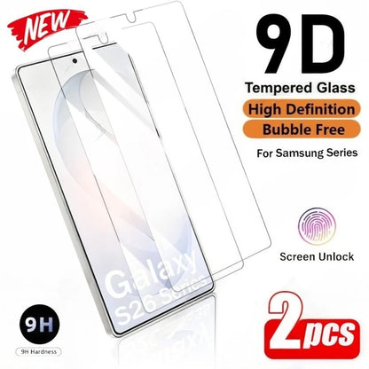 2Pcs Ultra HD Tempered Glass for Samsung Galaxy S26 S25 S24 Ultra S23 S22 S21 Plus S24 S25 FE Edge Anti-Scratch Screen Protector