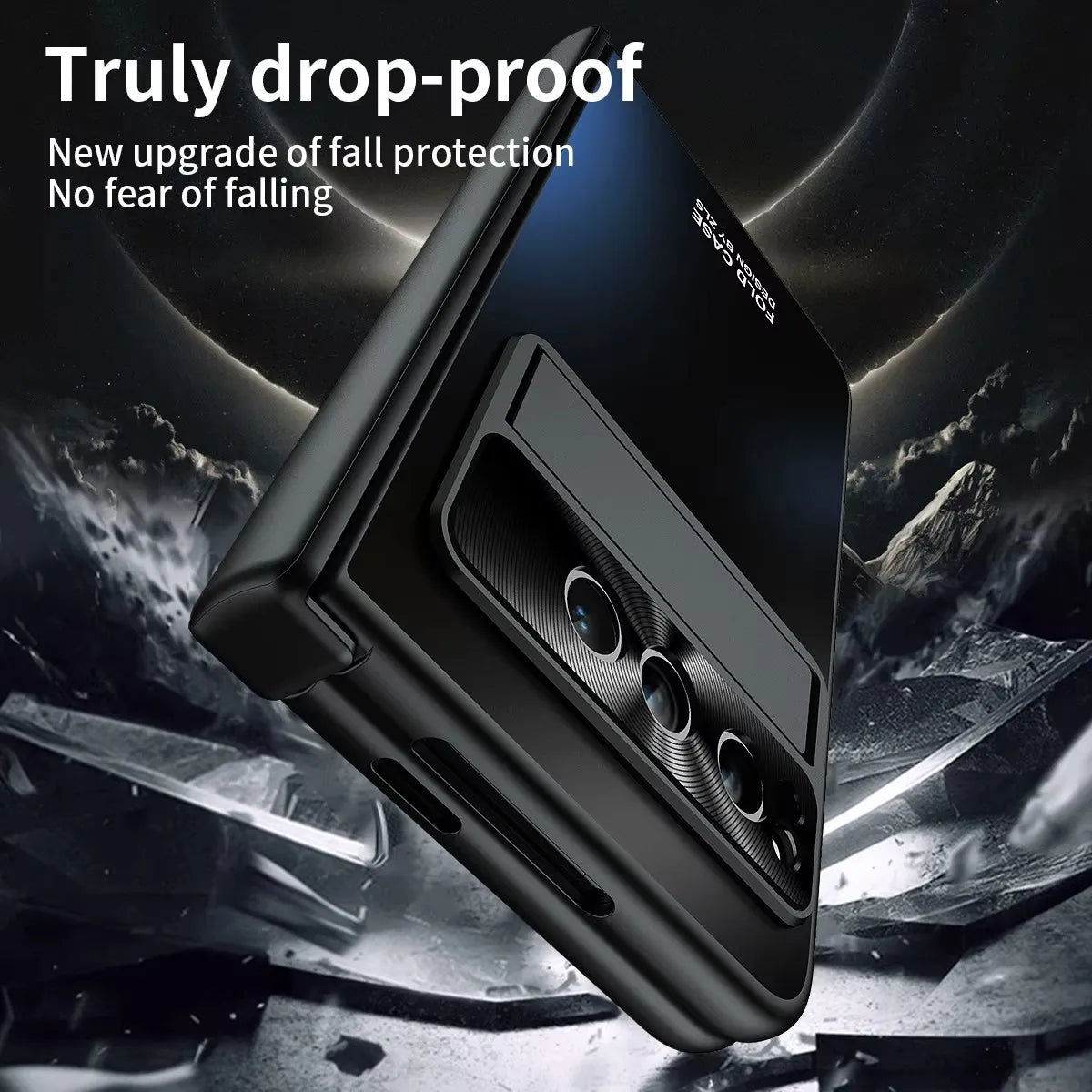 Phone case For Google Pixel Fold Luxury Business Man Pen Stylus Slot Stand Holder Phone Case Google Pixel Fold