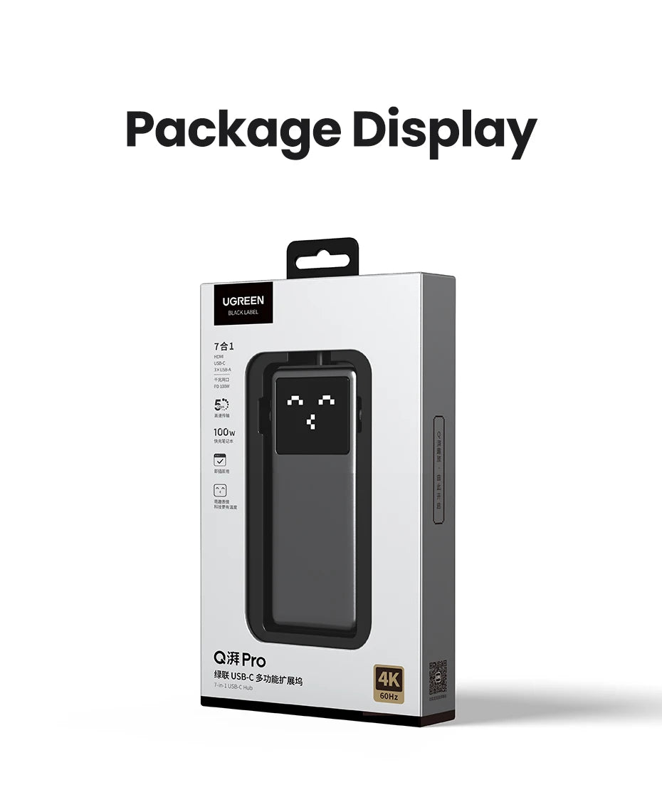 UGREEN Uno 7-in-1 USB HUB Type-C to 4K60Hz HDMI USB3.0 5Gbps RJ45 1000Mbps for MacBook Laptop Accessories Docking Station