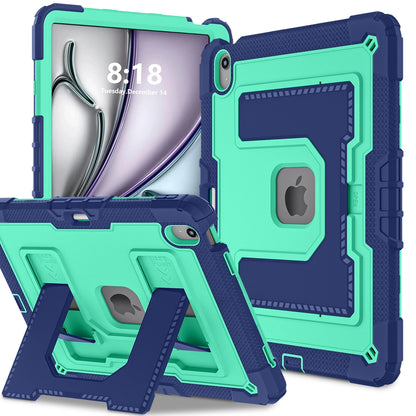 Heavy Duty Shockproof Case for iPad Air 13 11 M4/3/2 Air 4 5 Mini 6 A17 Pro Rugged Protective Cover with Pen Holder/Kickstand