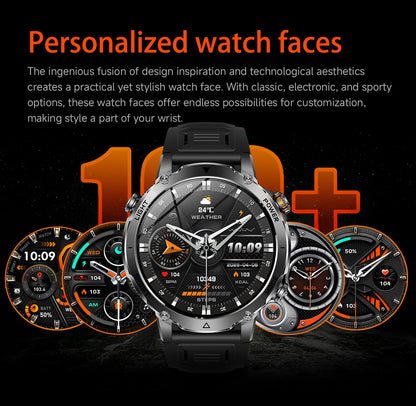 LIGE TANK Ultra 1400mAh Battery Military Smart Watch 10ATM Waterproof Heart Rate Flashlight Sports Bracelet Smartwatch Men Lady