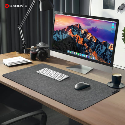 EXCO Felt Desk Mat Large Mouse Keyboard Pad Computer Desktop Protector Non-Slip Base for Office Home Durable Washable