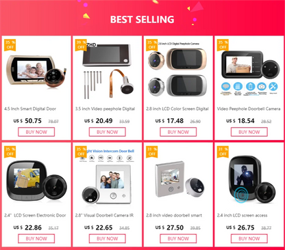 4.3" Inch Door Viewer Video Peephole Camera Motion Detection Monitor Digital Ring Doorbell Video-Eye Safety Recording