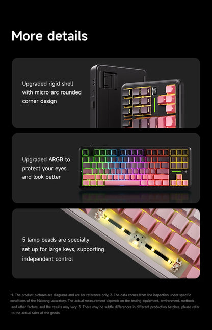 MCHOSE K87S Keyboard Three Model Mechanical Magnetic Knob Control Gaming  Hot Swappable Custom Keyboard For Laptop PC