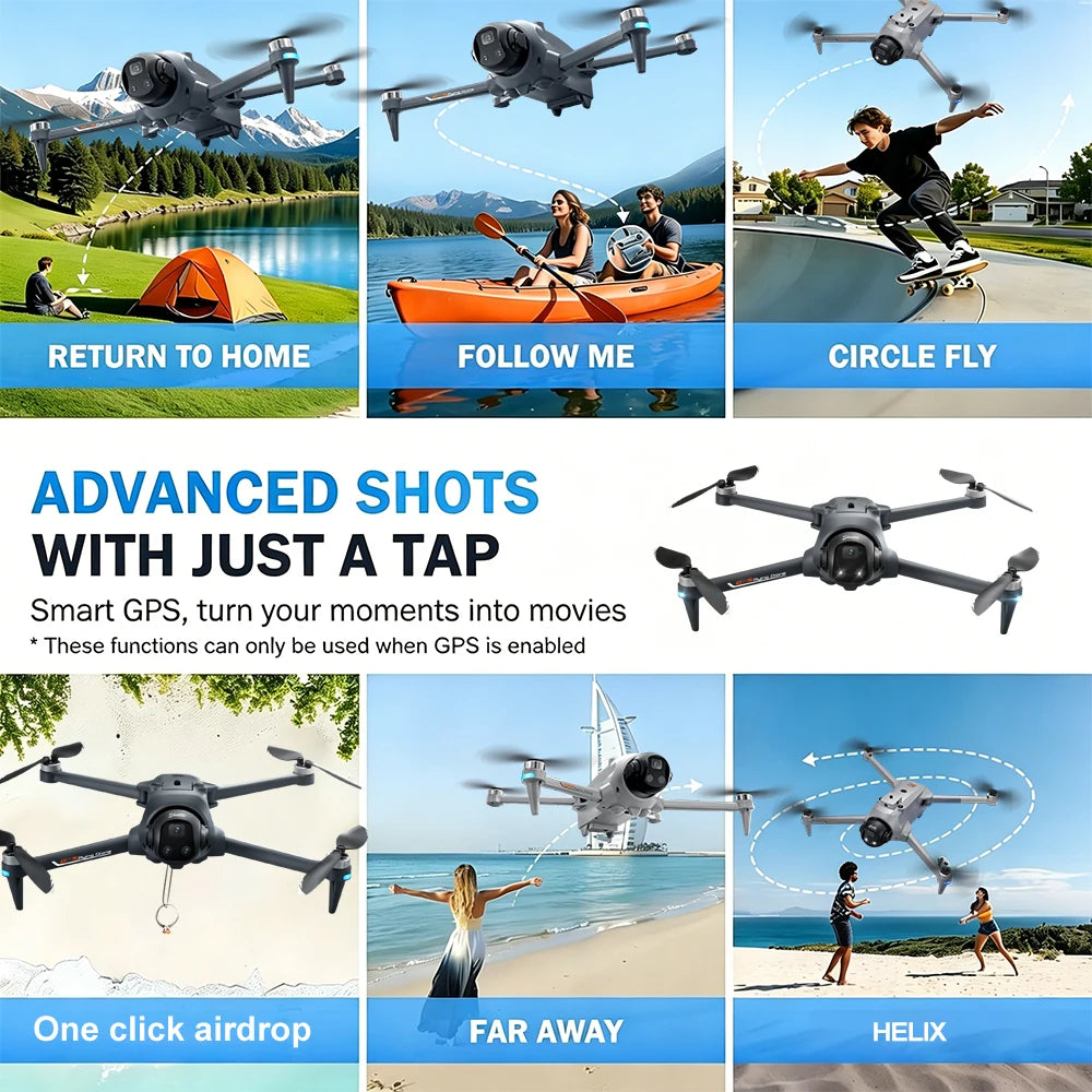 ZNLYRION YL059 GPS Foldable Drone With Large Screen Remote 180 Electric Adjustable Camera All Round Obstacle Avoidance Brushless Motor 5G FPV RC Quadcopter